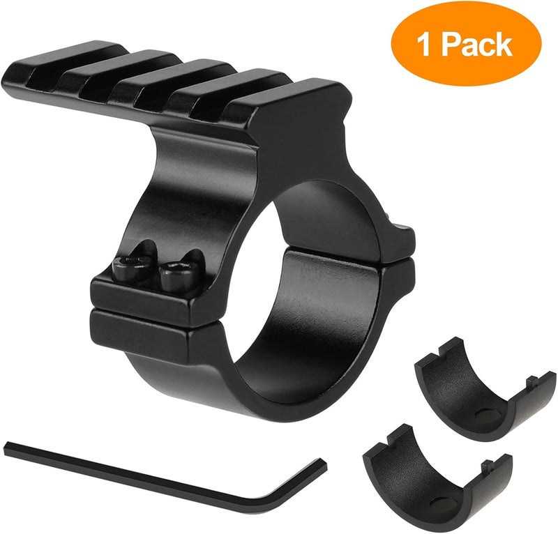 FENTUK 1"/25.4mm & 30mm Rifle Scope Ring Adaptor with Rail - Tactical Light Barrel Clamp Mounts for Scope Flashlight Laser Sight Optics - with 4 Slot 21mm Picatinny Rail on Top - Image 3